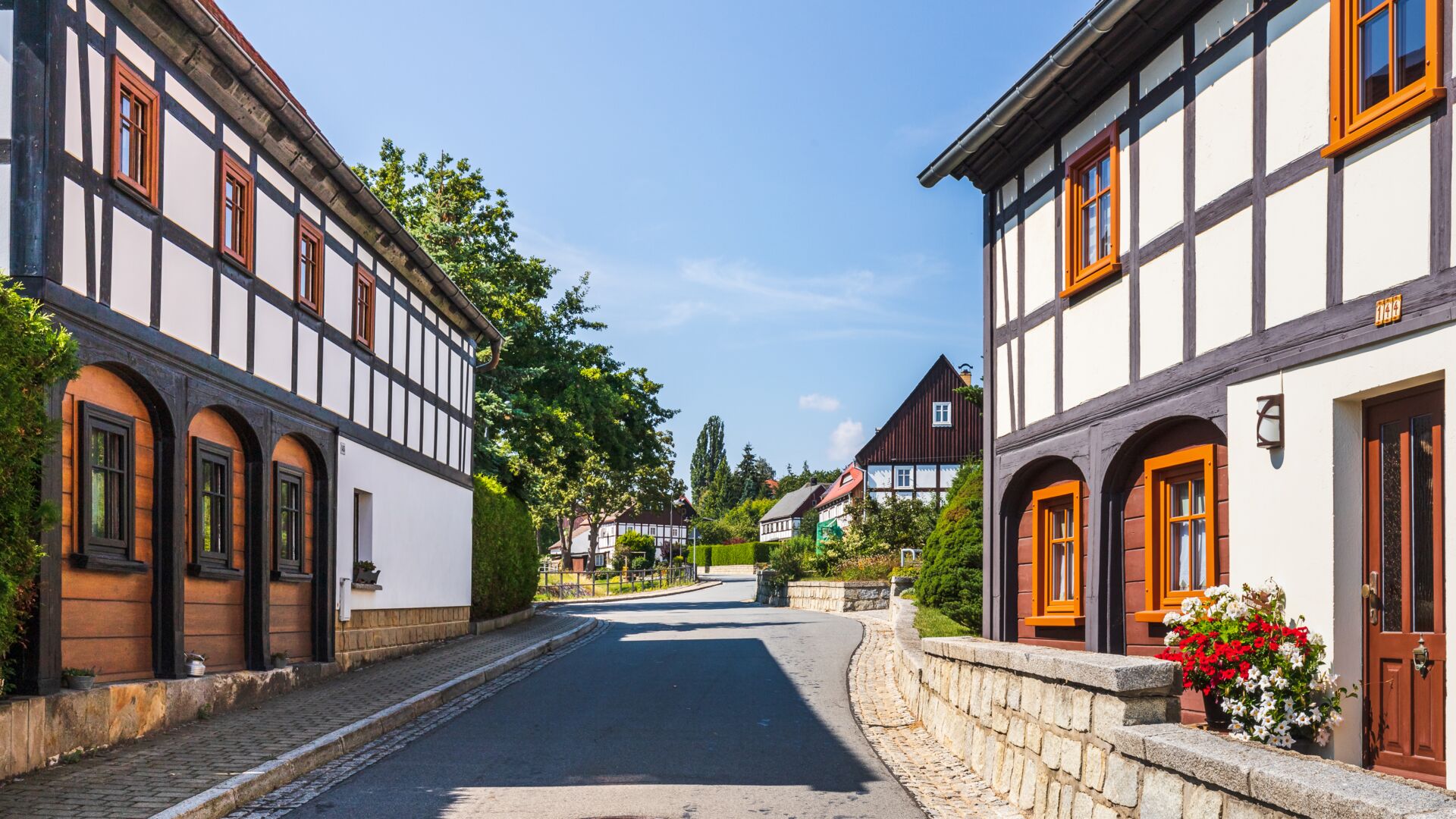 Umgebindehäuser inBertsdorf - Foto: Glaubitz